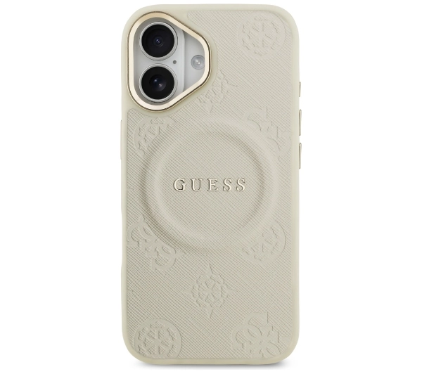 Guess Peony Hot Stamp MagSafe do iPhone 17 Beżowy