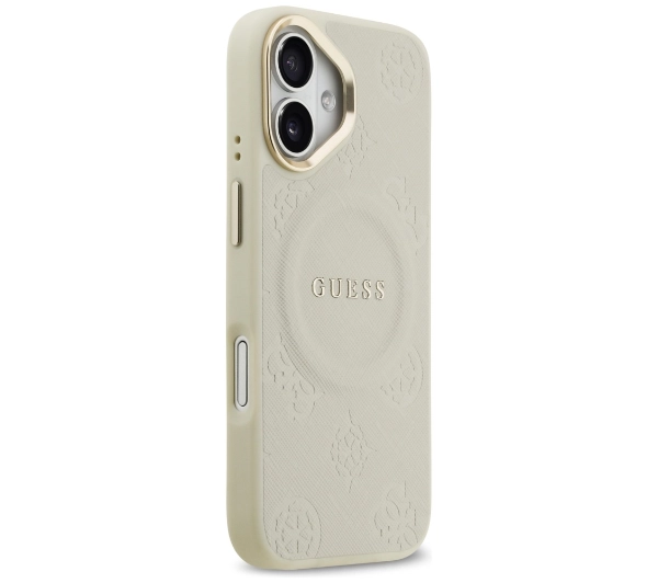 Guess Peony Hot Stamp MagSafe do iPhone 17 Beżowy