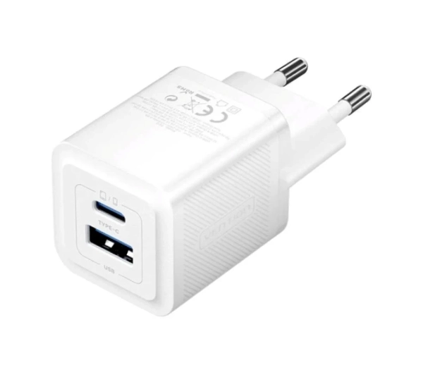 Vention 1x USB-A 1x USB-C GaN 30W Biały