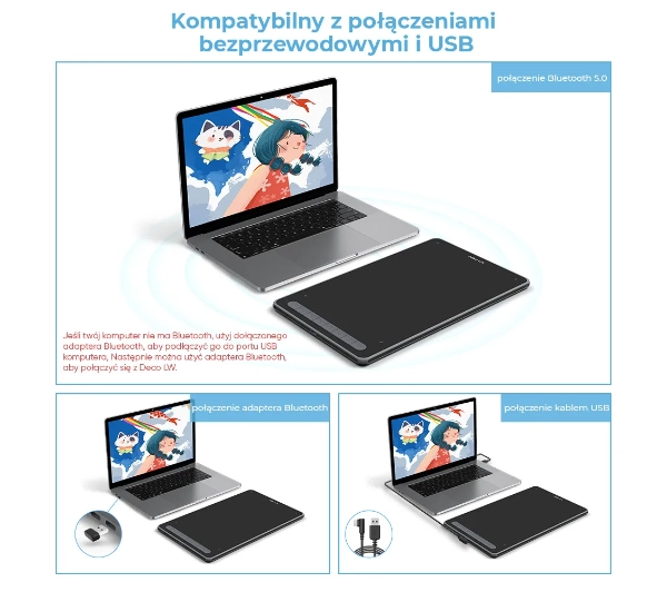 XP-Pen Deco LW Czarny - Kup na Raty - RRSO 0%