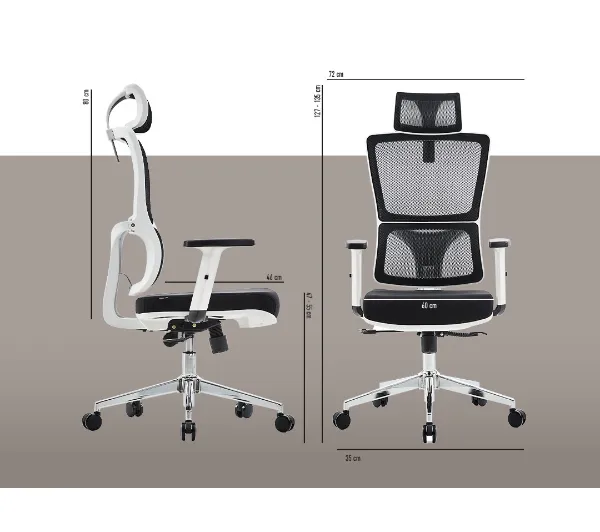 Cobra Office Expert HF701WH Biurowy do 150kg Tkanina Czarno-biały - Kup na Raty - RRSO 0%
