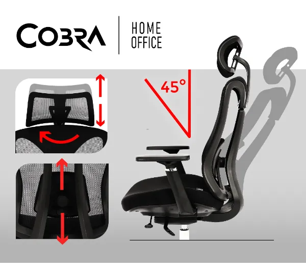 Cobra Office Expert HF702BK Biurowy do 150kg Tkanina Czarny - Kup na Raty - RRSO 0%