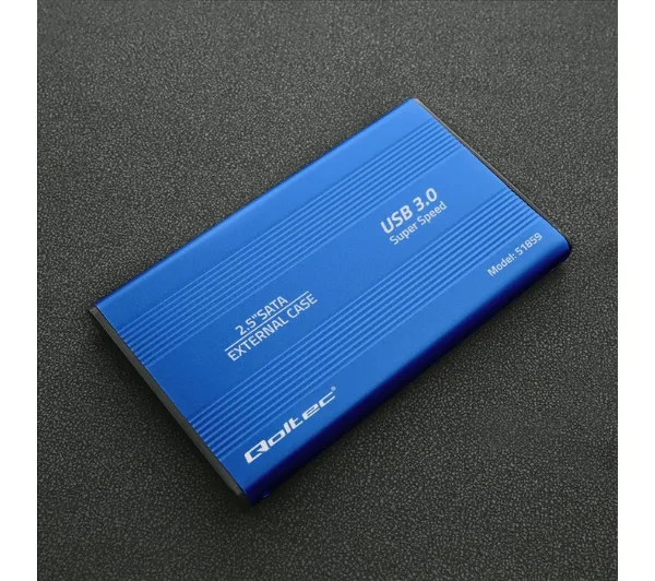 Qoltec 51859 HDD SSD 2.5" SATA3 USB 3.0 Niebieski