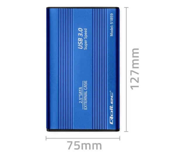 Qoltec 51859 HDD SSD 2.5" SATA3 USB 3.0 Niebieski