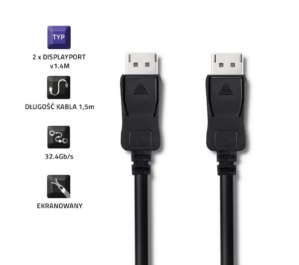 Qoltec V1.4 50586 1,5m Czarny