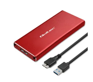 Qoltec 51831 M.2 SSD SATA NGFF USB 3.0 Super speed 5Gb/s Czerwony