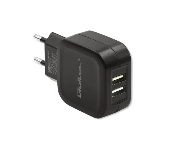 Qoltec 50186 2x USB 17W Czarny