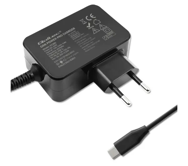 Qoltec GaN Power Pro USB-C 45W Czarny