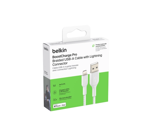 Belkin BoostCharge Pro USB-A do Lightning 1m Biały