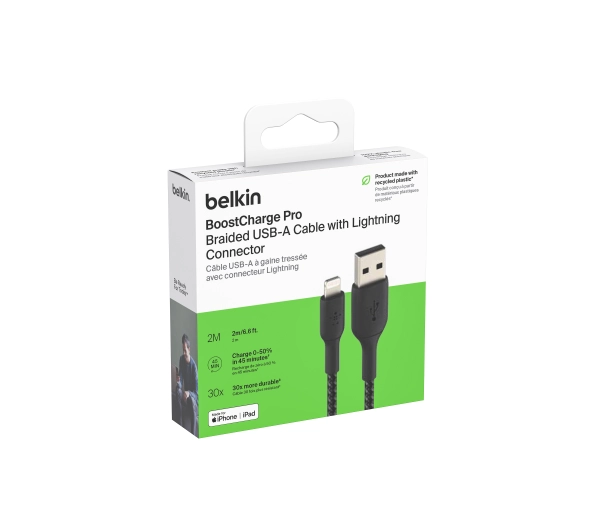 Belkin BoostCharge USB-A do Lightning 2m Czarny