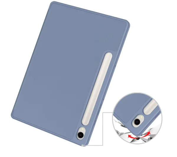 Bizon Case Tab Lizard z klapką do Samsung Galaxy Tab S9 Szary