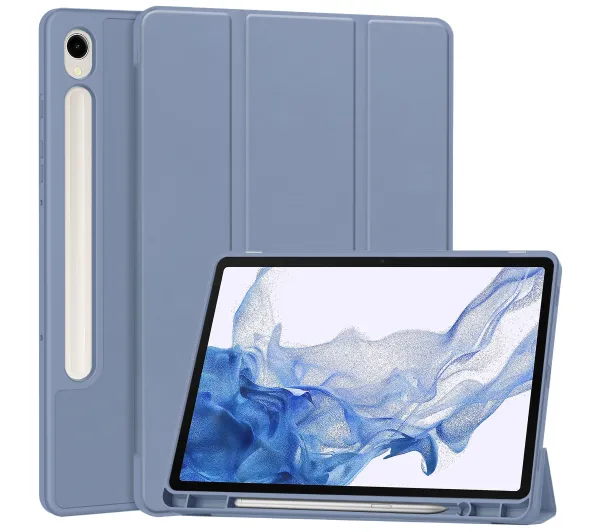 Bizon Case Tab Lizard z klapką do Samsung Galaxy Tab S9 Szary