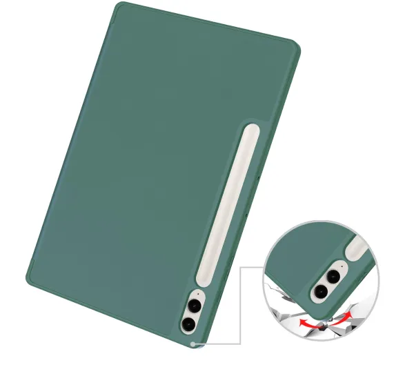 Bizon Case Tab Lizard z klapką do Samsung Galaxy Tab S9 FE Plus Ciemnozielony
