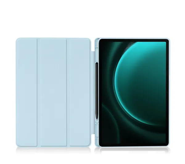 Bizon Case Tab Lizard z klapką do Samsung Galaxy Tab S9 FE Plus Błękitny