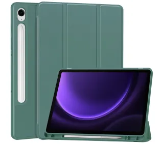 Bizon Case Tab Lizard z klapką do Samsung Galaxy Tab S10 FE / S10 Lite / S9 / S9 FE Ciemnozielony