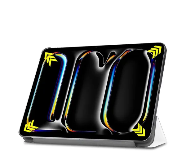 Bizon Case Tab Croc z klapką do iPad Pro 11" 2025 / 2024 Biały