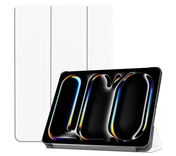 Bizon Case Tab Croc z klapką do iPad Pro 11" 2025 / 2024 Biały