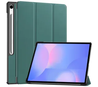 Bizon Case Tab Croc z klapką do Samsung Galaxy Tab S10 FE Plus Ciemnozielony