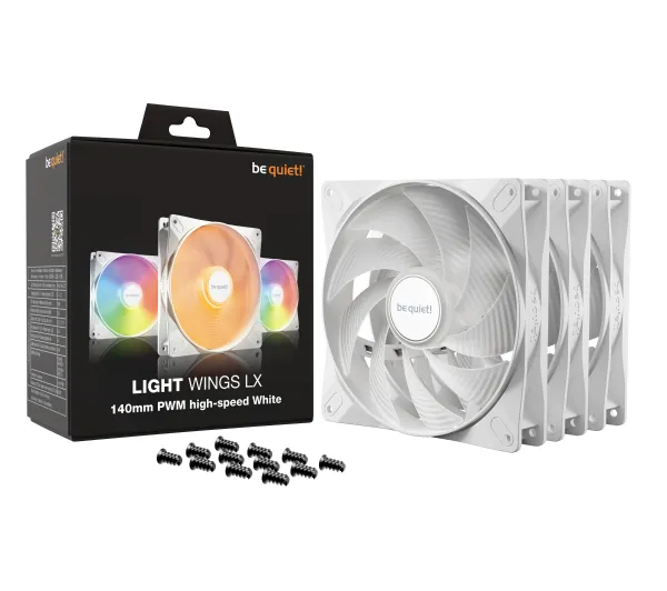 be quiet! Light Wings LX 140mm PWM HS 3szt. Biały