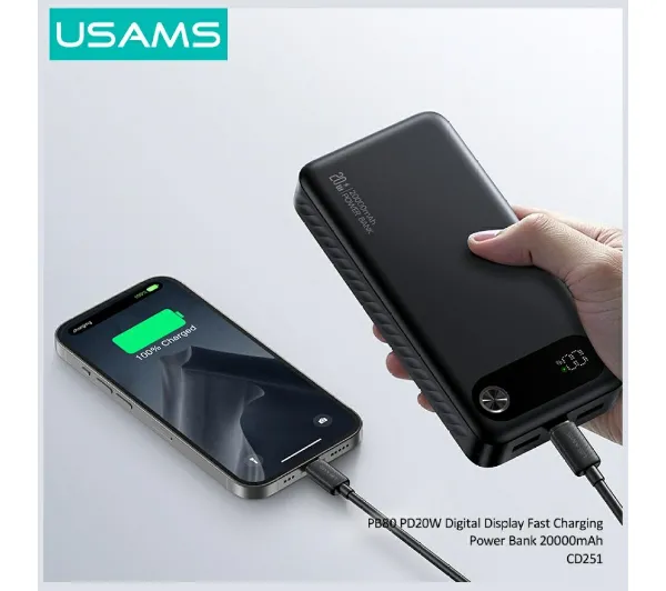 USAMS PB80 20000mAh 20W Biały