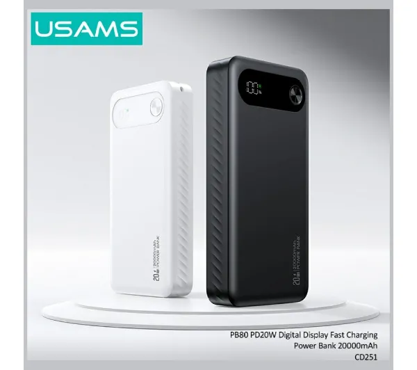 USAMS PB80 20000mAh 20W Biały