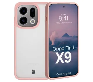 Bizon Angelo do Oppo Find X9 Półprzeźroczyste z różową ramką