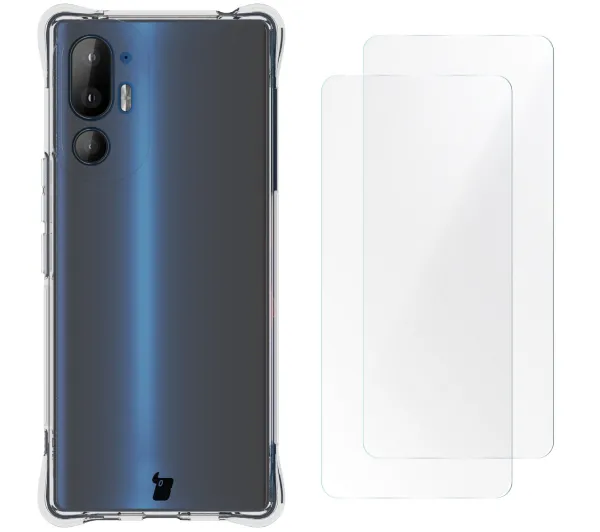 Bizon elastyczne etui + folia ochronna Clear Pack do HTC U24 Pro