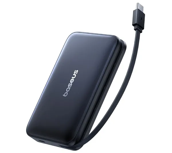 Baseus PicoGo Qi2 Magnetic 10000mAh 27W Wbudowany kabel USB-C Czarny