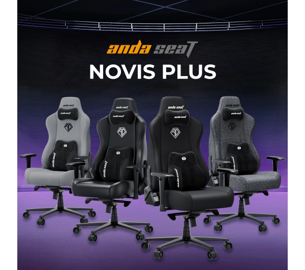 Anda Seat Novis Plus XL Gamingowy do 150kg Tkanina Ciemno szary - Kup na Raty - RRSO 0%