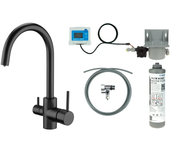 Baterie kuchenne - Deante Nero BCHFN64M Czarny Mosiądz