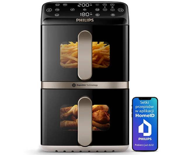 Frytkownice - Philips Ovi Stacked Dual Basket NA462/80 2750W 10l Aplikacja mobilna