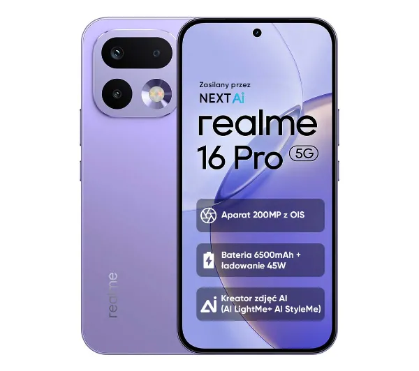 realme 16 Pro 5G 8/512GB 6,78" 144Hz 200Mpix Fioletowy