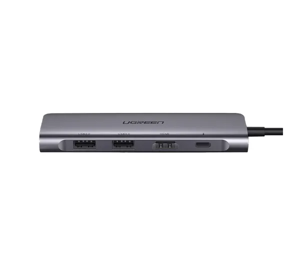 UGREEN CM195 USB-C do HDMI 2x USB-A 3.0 SD/TF PD Szary