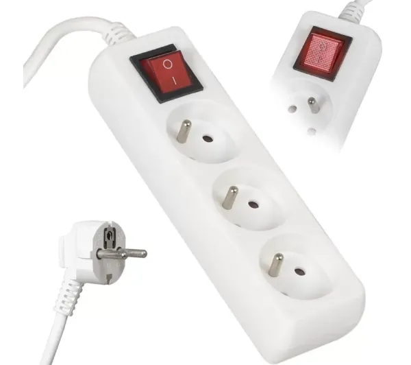 Vayox VA0305-1,5 3 gniazda 1,5m Biały