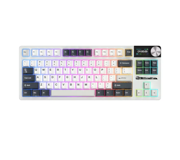 Royal Kludge RK-S85 White Night Beige Switch Biało-Czarny