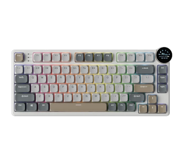 Royal Kludge RK-N80 Low-Profile Brown Tactile Biało-Szary