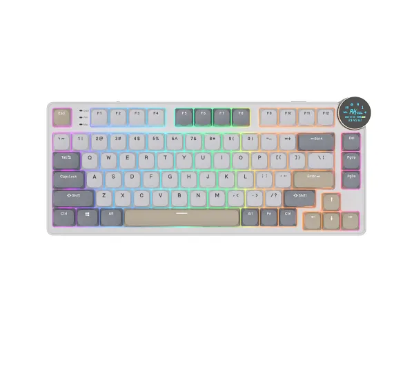 Royal Kludge RK-N80 Low-Profile Brown Tactile Biało-Szary