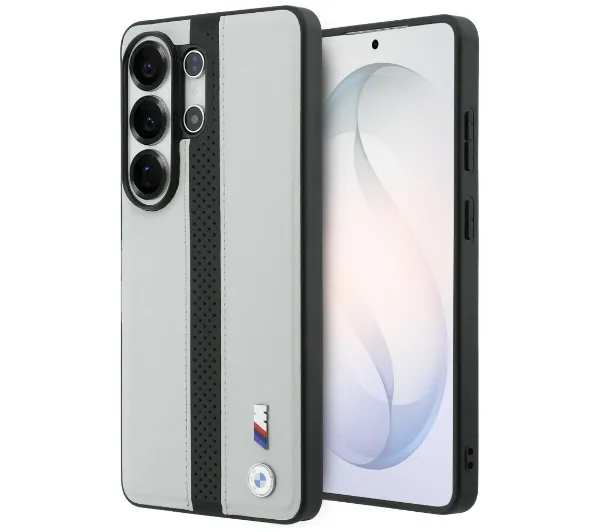 BMW Perforated Stripe Logo MagSafe do Galaxy S26 Ultra Szary