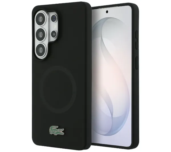 Etui LACOSTE Silicone Metal Croc Logo MagSafe do Samsung Galaxy S26 Ultra Czarny