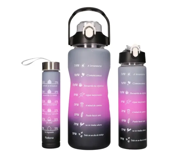 Kubki termiczne - Extralink Motywacyjny 3w1 Różowo czarny