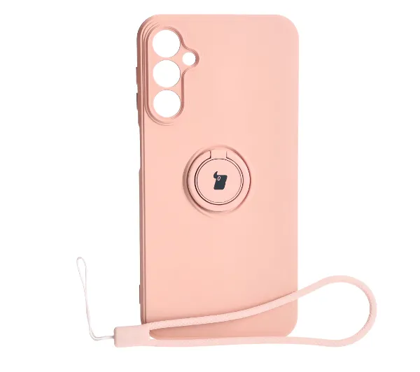 Bizon Silicone Ring Sq do Galaxy A24 4G Jasnoróżowy