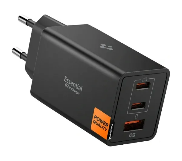 Spigen EE673EU 2x USB-C USB-A 67W Czarny