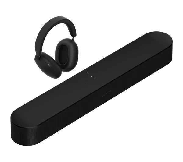Sonos Beam Gen2 4.1 Wi-Fi AirPlay Dolby Atmos + Słuchawki bezprzewodowe Sonos Ace Czarny
