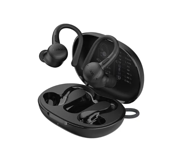 Belkin SoundForm ActiveFit Dokanałowe z zaczepami Bluetooth 5.4, Czarny