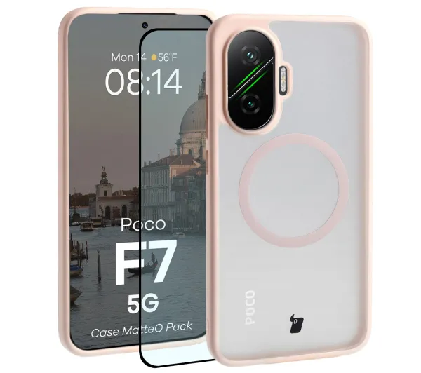Bizon MatteO Pack do POCO F7 Różowy