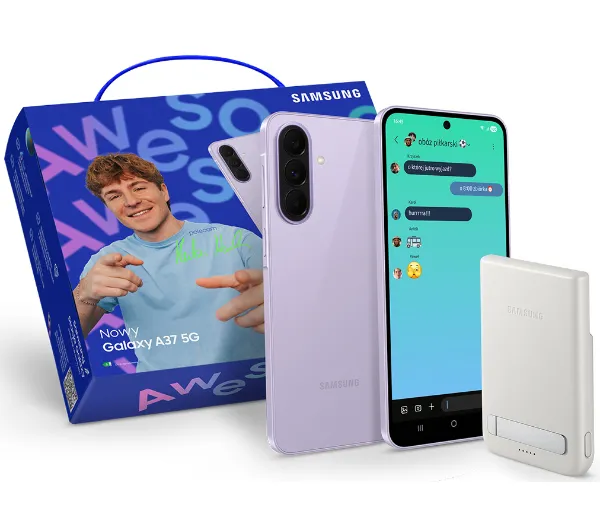 Samsung Galaxy A37 5G 8/256GB 6,7" 120Hz 50Mpix Fioletowy + Powerbank Samsung Qi2 Magnet 5000mAh + Opakowanie prezentowe