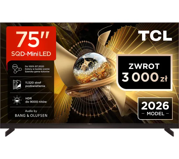 TCL 75X11L 75" SQD-Mini LED 4K 144Hz Google TV Dolby Vision Dolby Atmos DTS-X Bang & Olufsen HDMI 2.1 DVB-T2