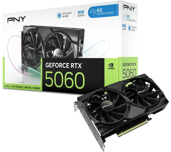 PNY GeForce RTX 5060 Overclocked Dual Fan 8GB GDDR7 128bit DLSS 4