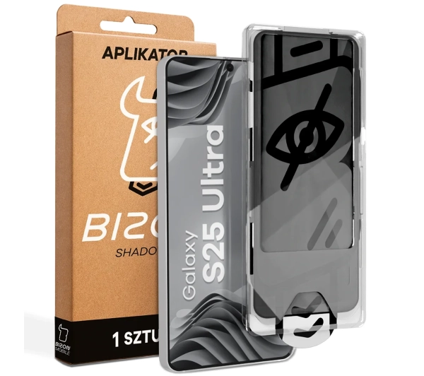 Bizon z ramką montażową Glass Aplikator Shadow do Galaxy S25 Ultra 1 zestaw