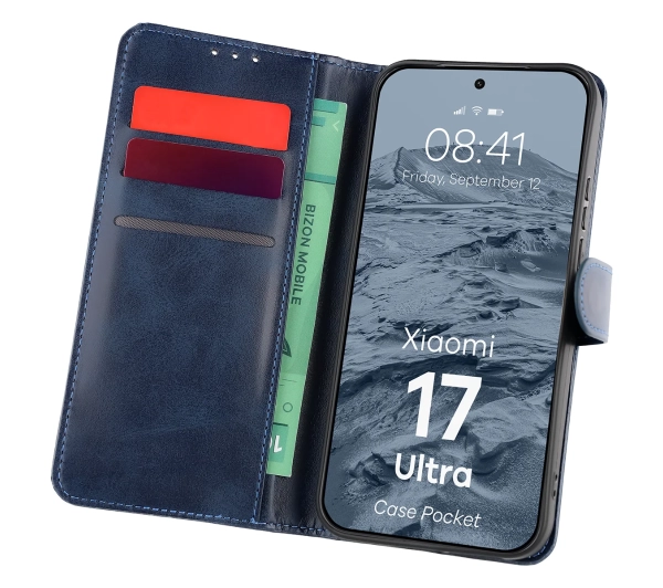 Bizon Case Pocket do Xiaomi 17 Ultra Granatowy